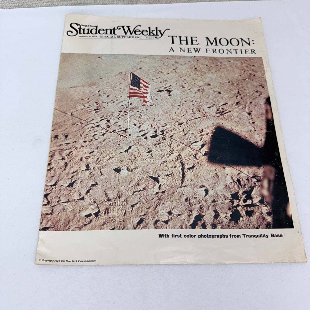 1969 New York Times Student Weekly The Moon A New Frontier Apollo 11 Supplement